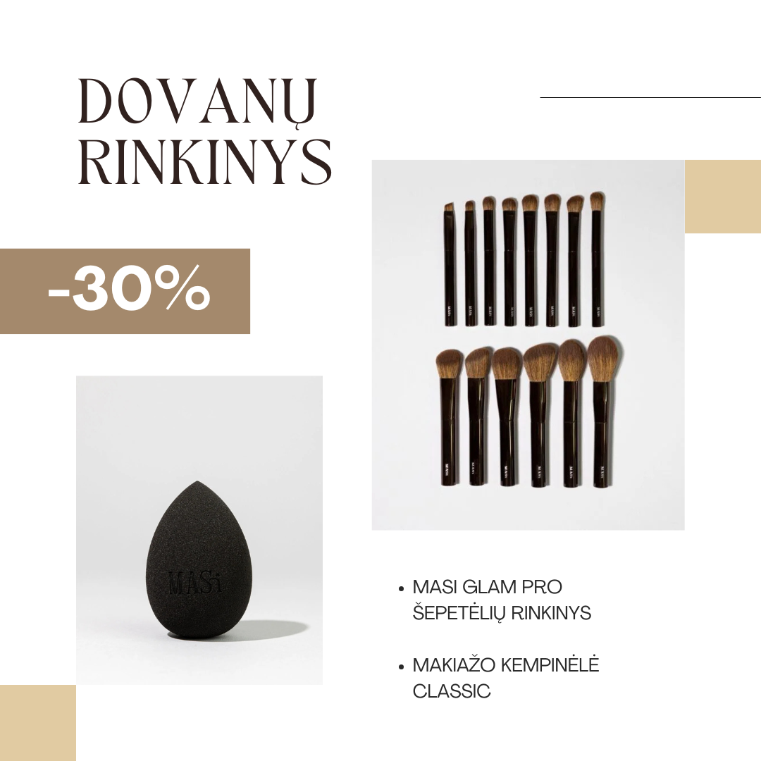 ZESTAW PREZENTOWY: zestaw pędzli do makijażu Masi Glam pro + klasyczna gąbka do makijażu